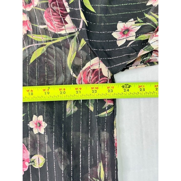 NWT LuLaRoe M Floral Sheer Cover Up Lace Crochet Kimono Midi Open Front Oversize - Picture 12 of 13